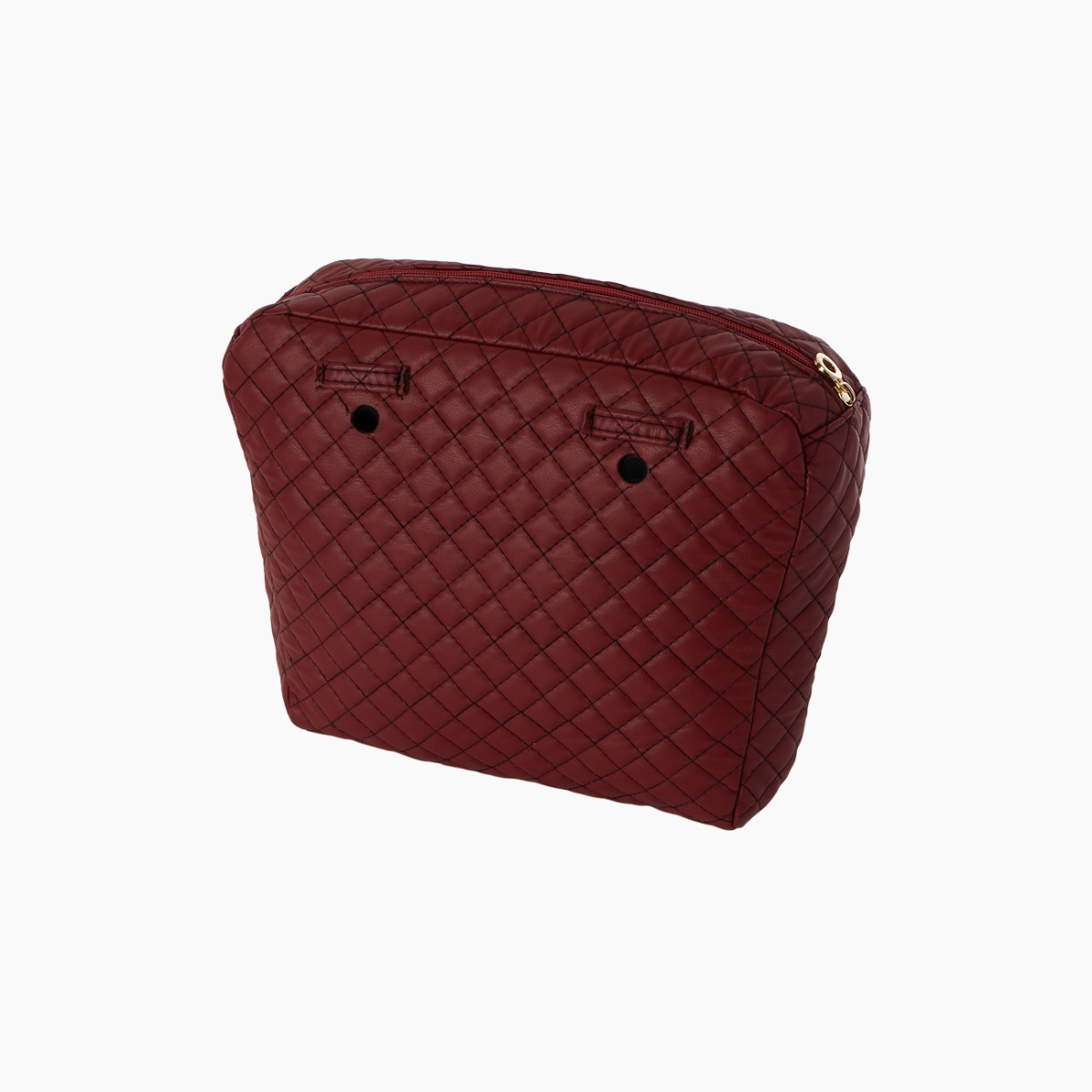 Sacca interna e passanti nappa matelassé bordeaux e oro O bag mini - O bag Official Website