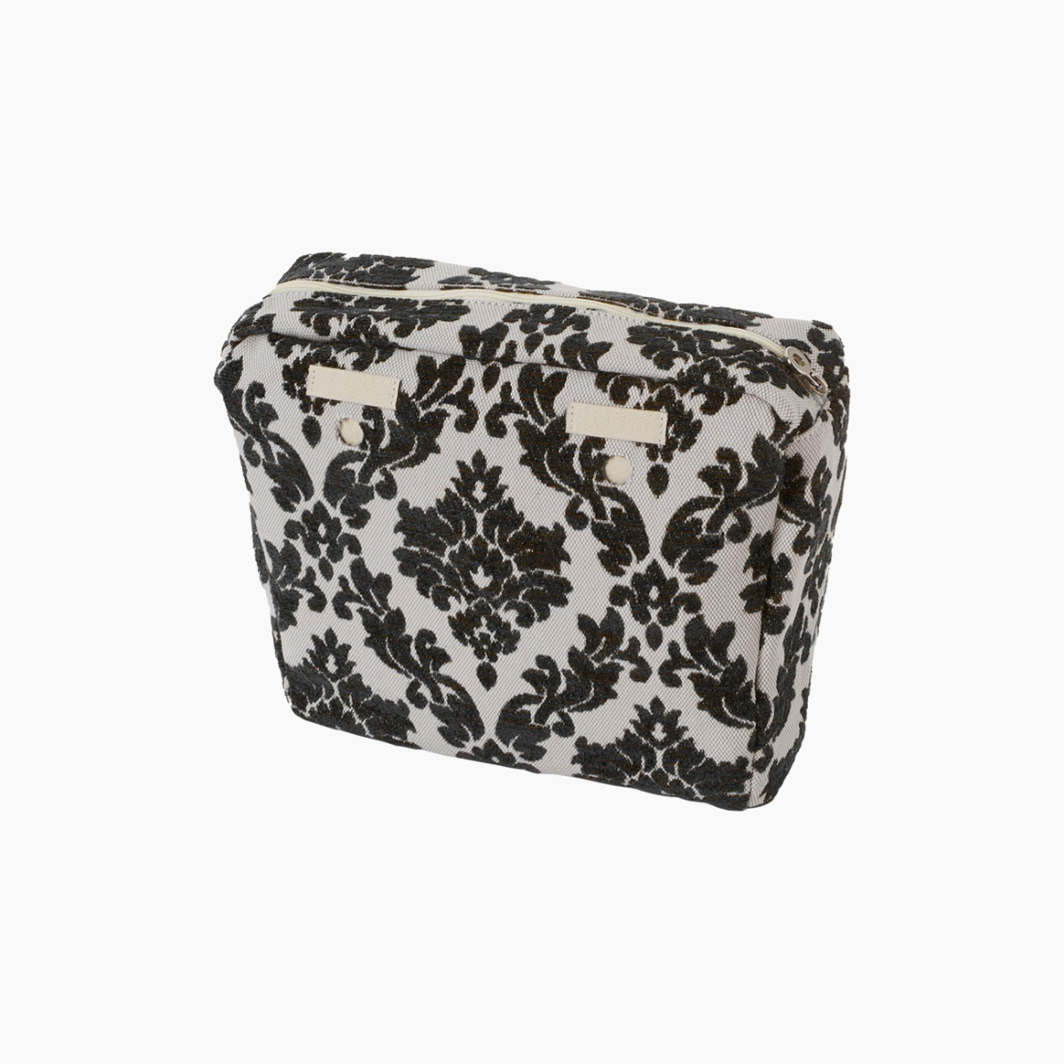 Sacca interna e passanti tessuto damascato ciniglia nero O bag mini - O bag Official Website