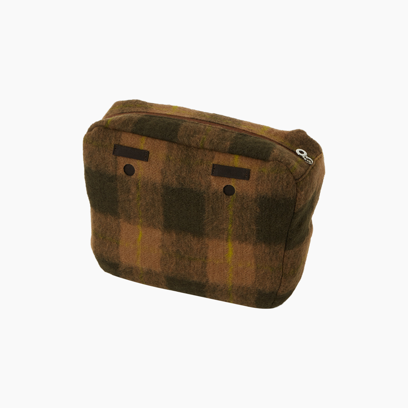 Sacca interna e passanti tessuto jacquard check plaid biscotto O bag mini - O bag Official Website
