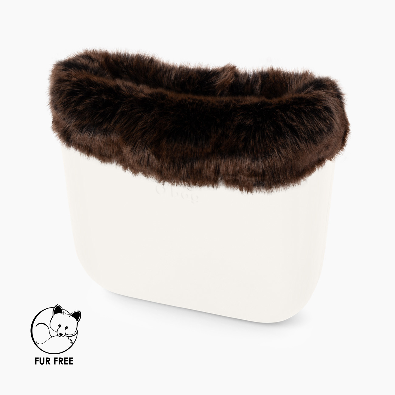 Bordo fibra sintetica effetto volpe tortora O bag - O bag Official Website