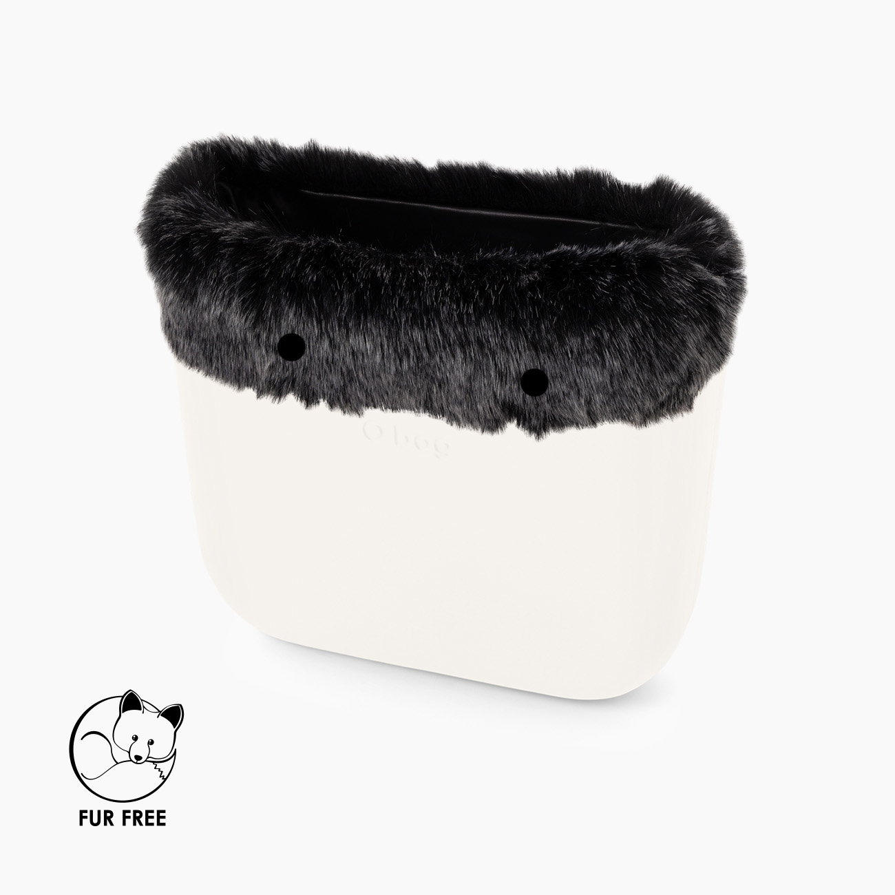 Trim O bag mini synthetic fiber fox effect silver - O bag Official Website