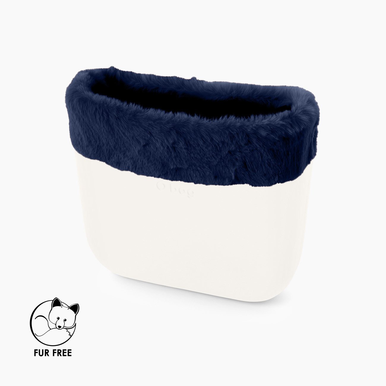 Bordo fibra sintetica effetto lapin rex blu O bag mini - O bag Official Website