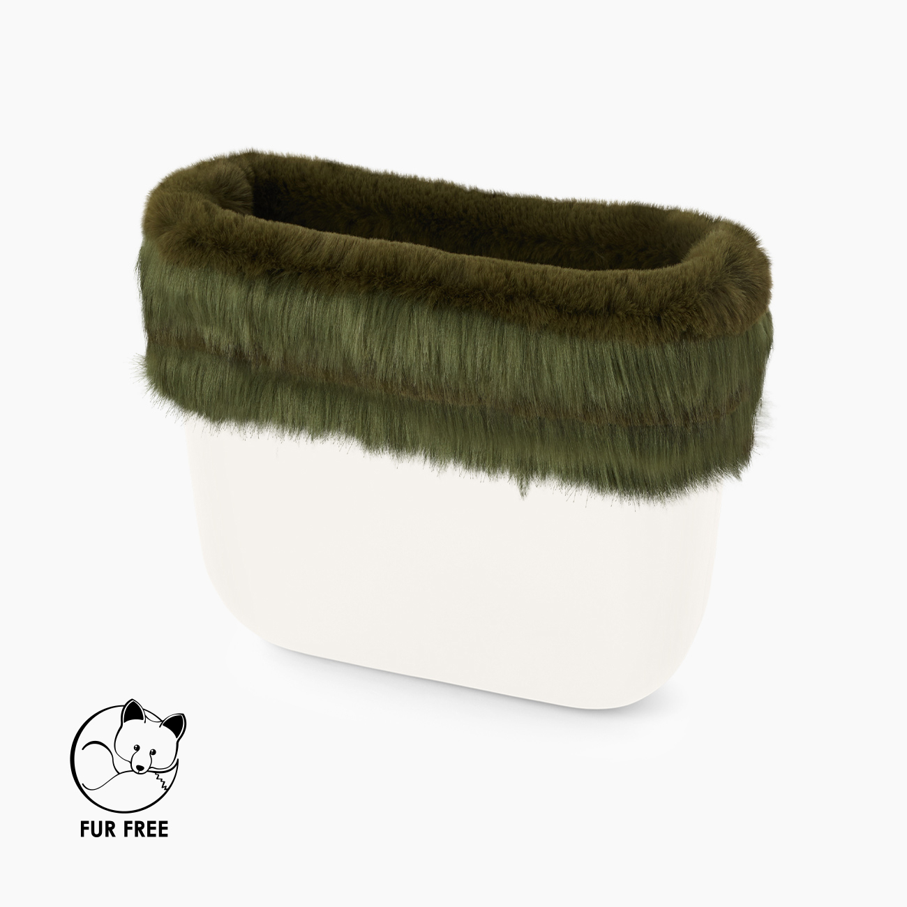 Bordo fibra sintetica effetto lapin scalettata militare O bag mini - O bag Official Website