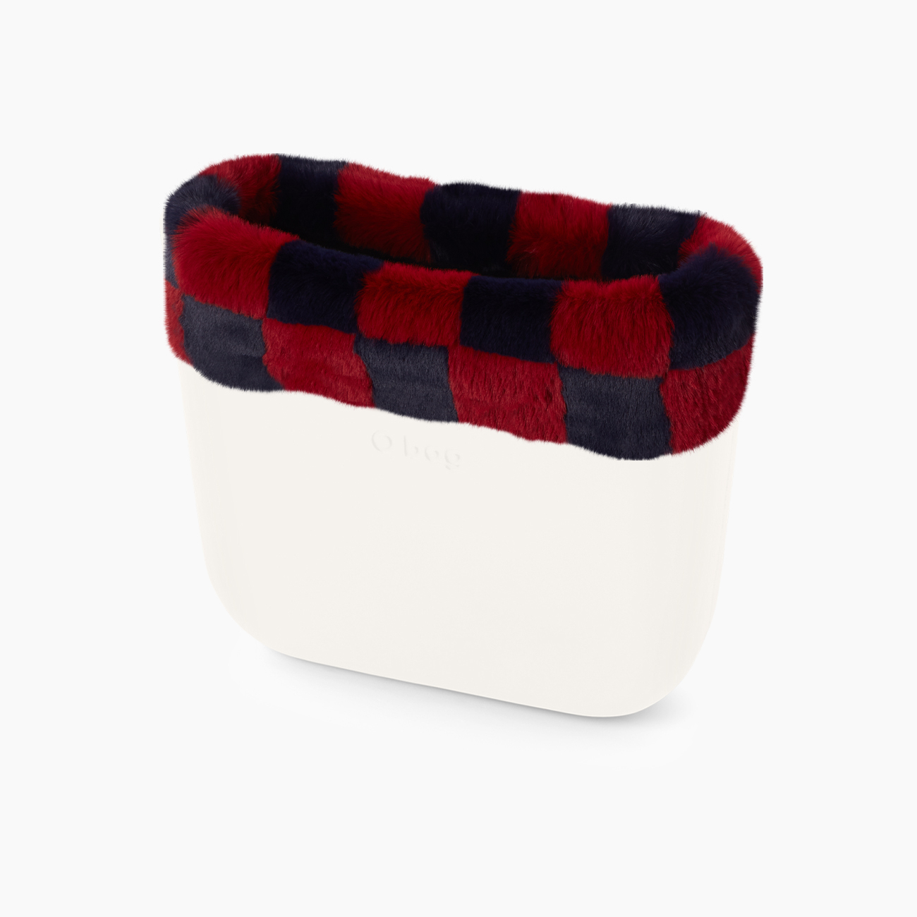 Bordo effetto lapin check blu navy e india O bag mini - O bag Official Website