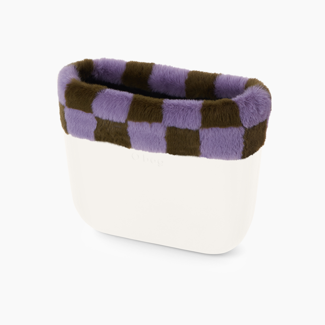 Bordo effetto lapin check lichene e lilla O bag mini - O bag Official Website