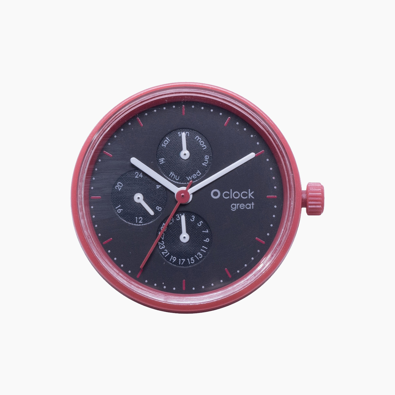 Ziffernblatt O clock great seconds mit Datumsanzeige in Rot - O bag Official Website