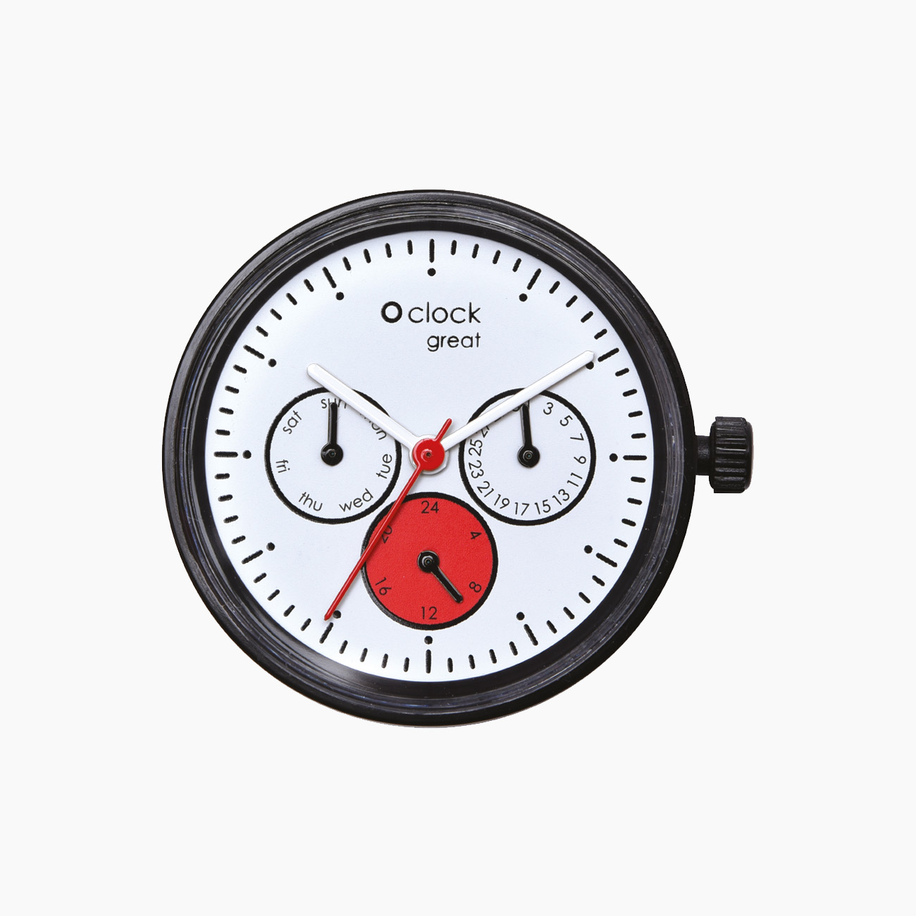 Meccanismo satin rosso su nero datario O clock great - O bag Official Website