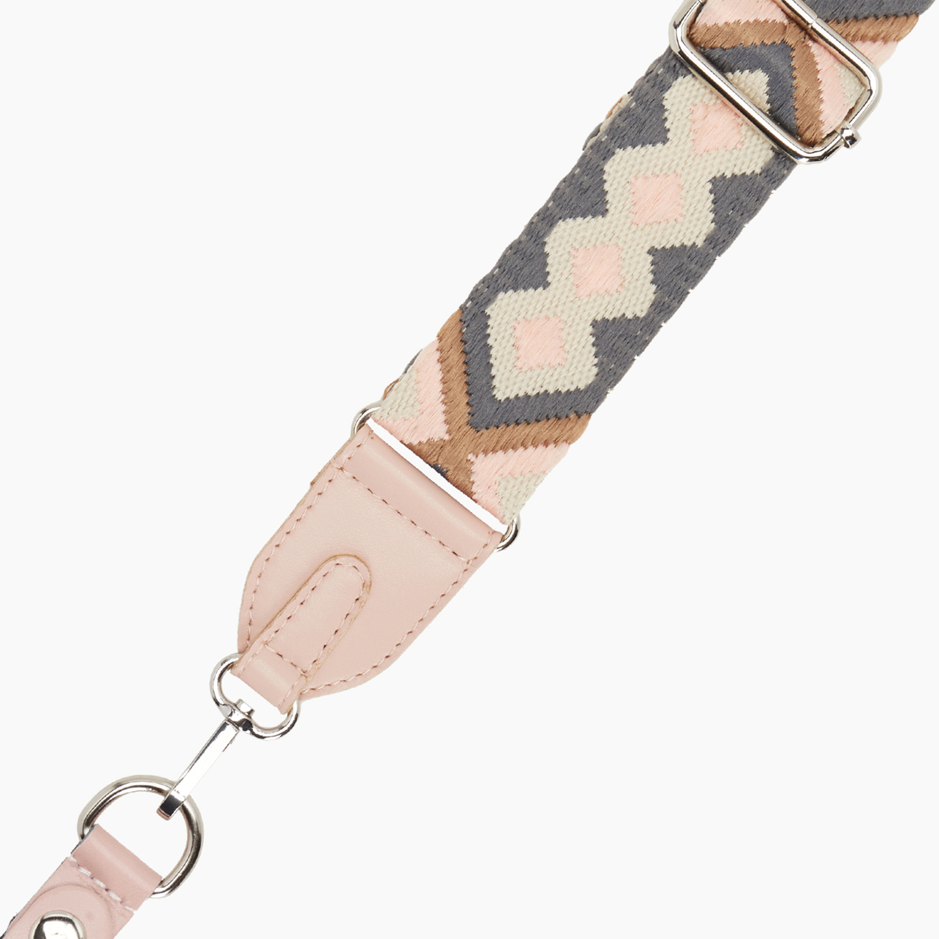 Rhombus shoulder strap smoke pink - O bag Official Website