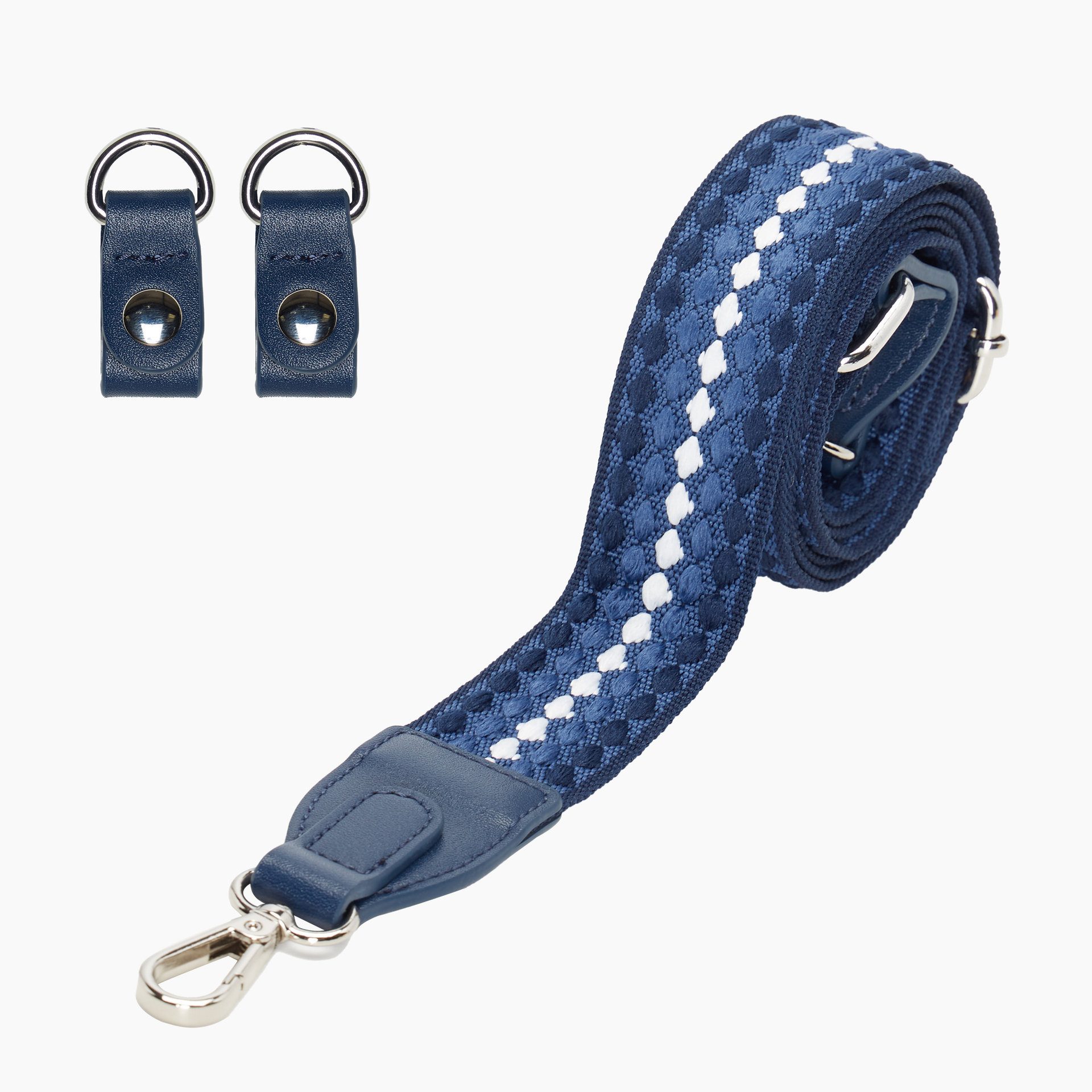 Schulterriemen aus Jacquard-Multiball Marineblau - O bag Official Website