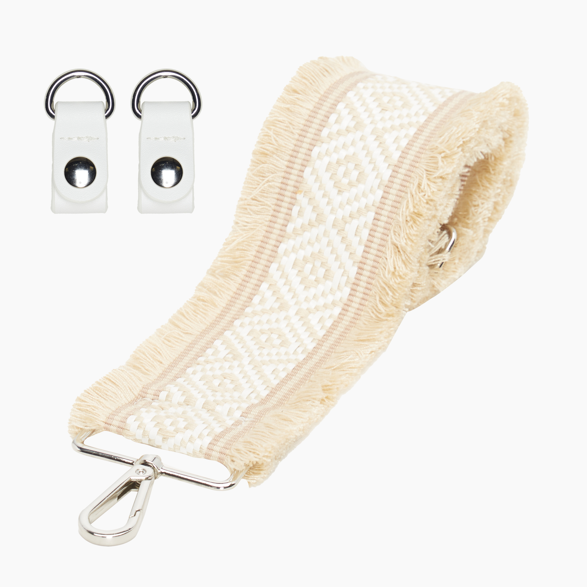 Schulterriemen aus Jacquard mit Fransen Sand - O bag Official Website