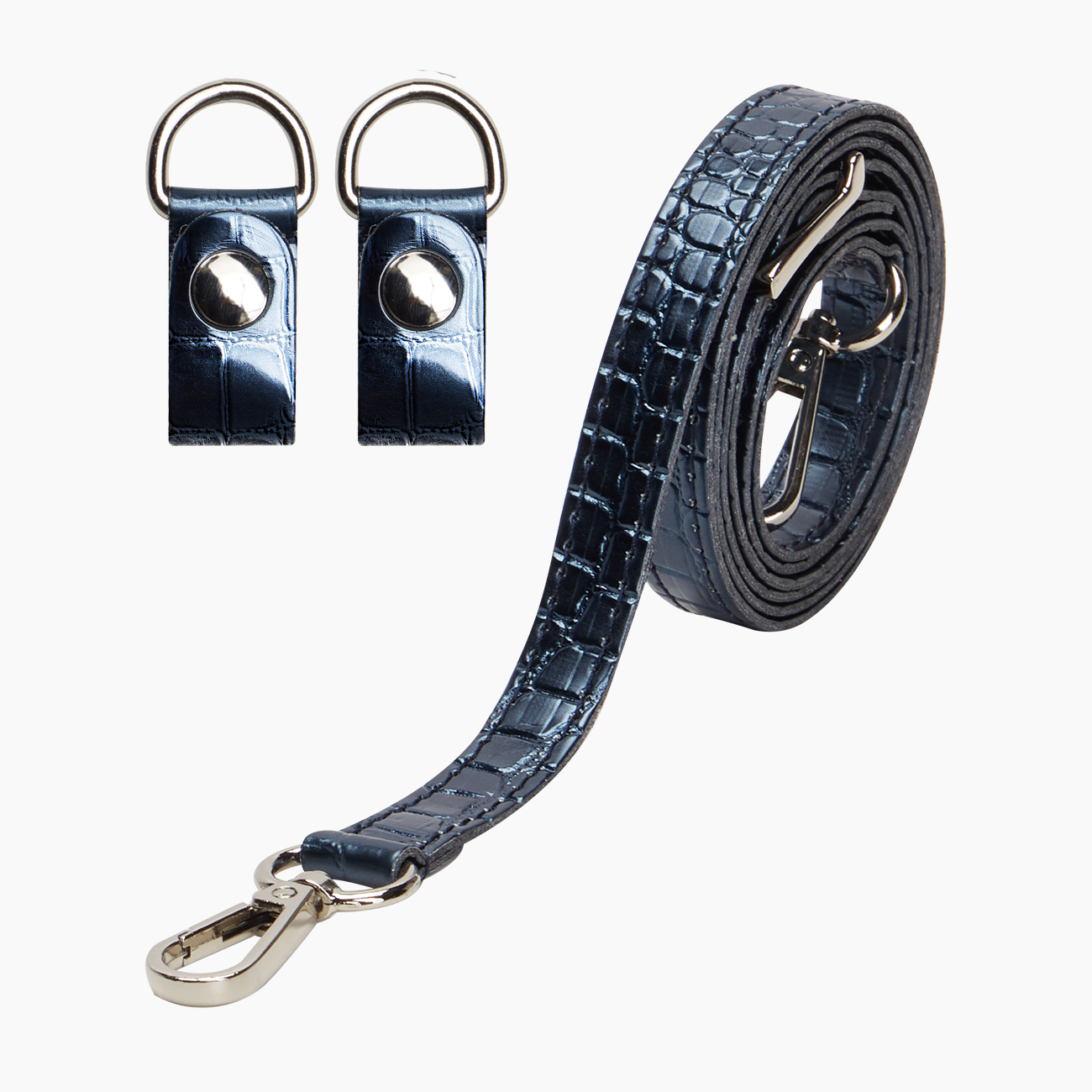 Tracolla extraslim con clip cocco specchio blu navy - O bag Official Website