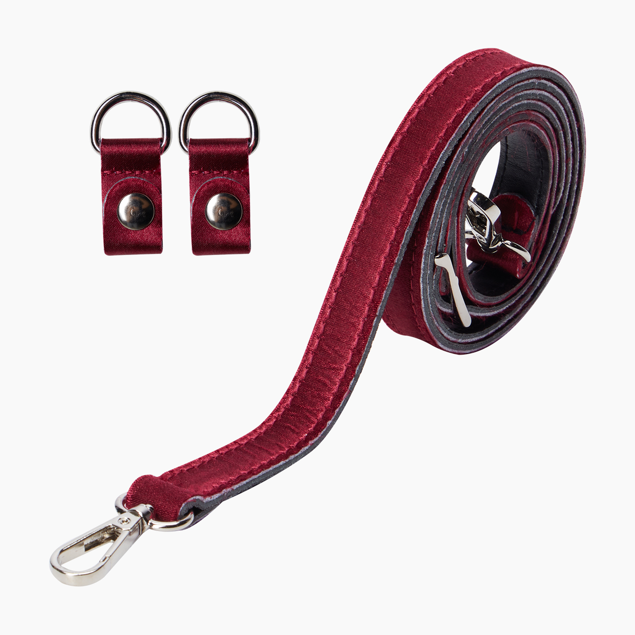 Tracolla extraslim con clip satin sangria - O bag Official Website