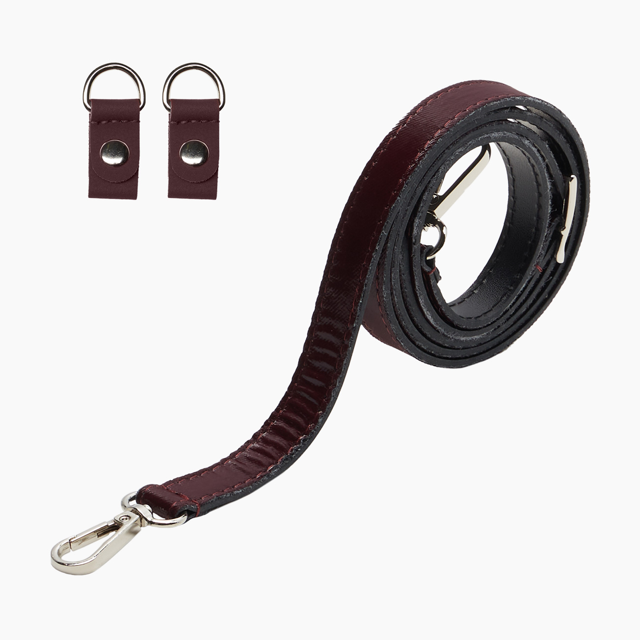 Tracolla extraslim con clip nylon lucido imbottito bordeaux - O bag Official Website