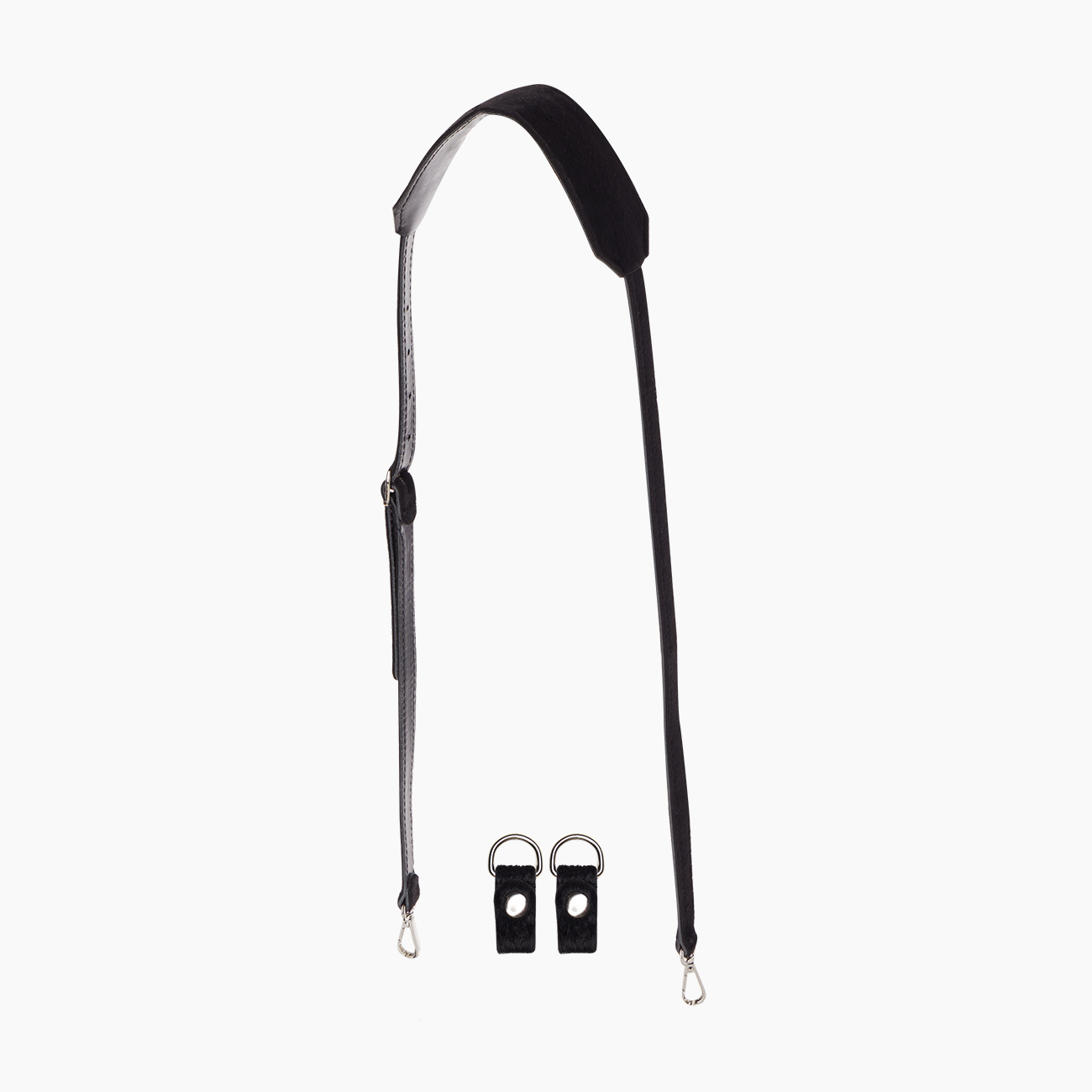 Shoulder strap with clip and shoulder pad pony skin black - O bag Official Website