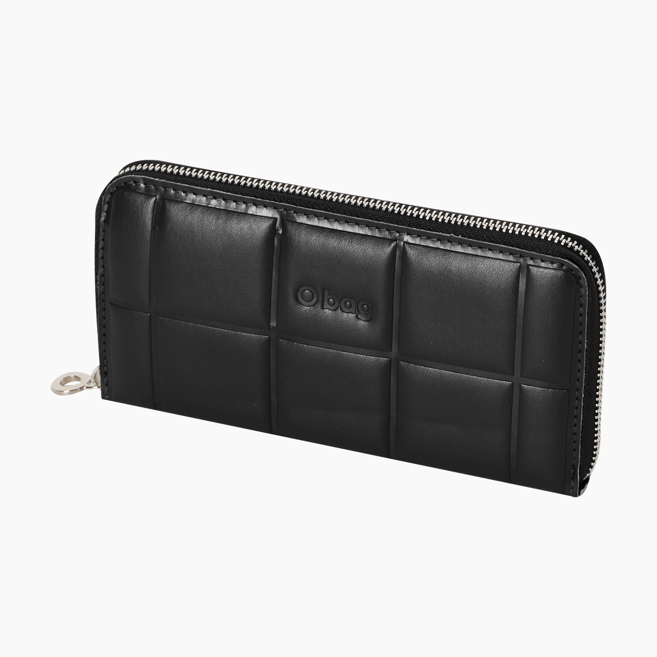 Portafoglio in nappa effetto 3D con zip nero O wally - O bag Official Website