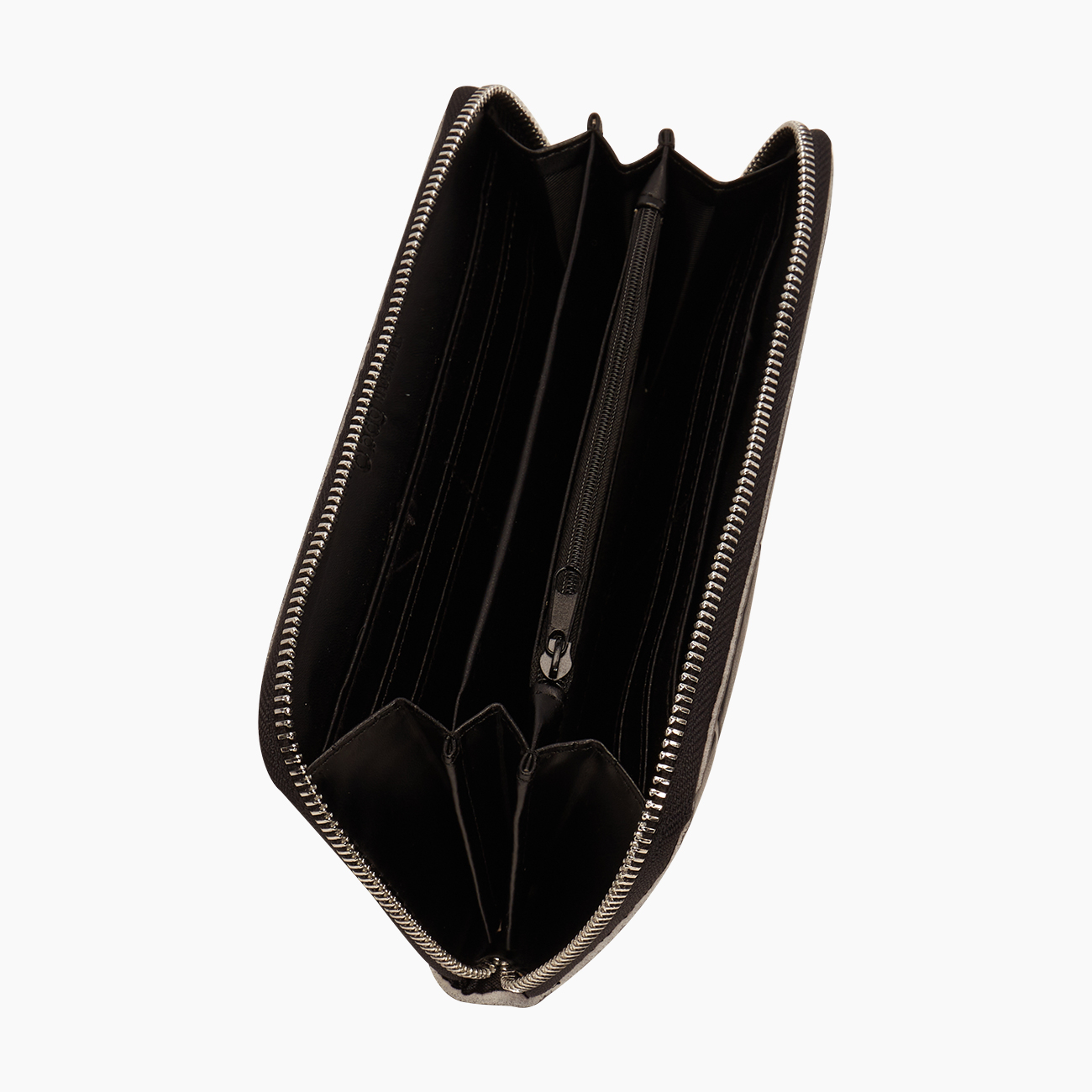Portafoglio in nappa effetto 3D con zip nero O wally - O bag Official Website