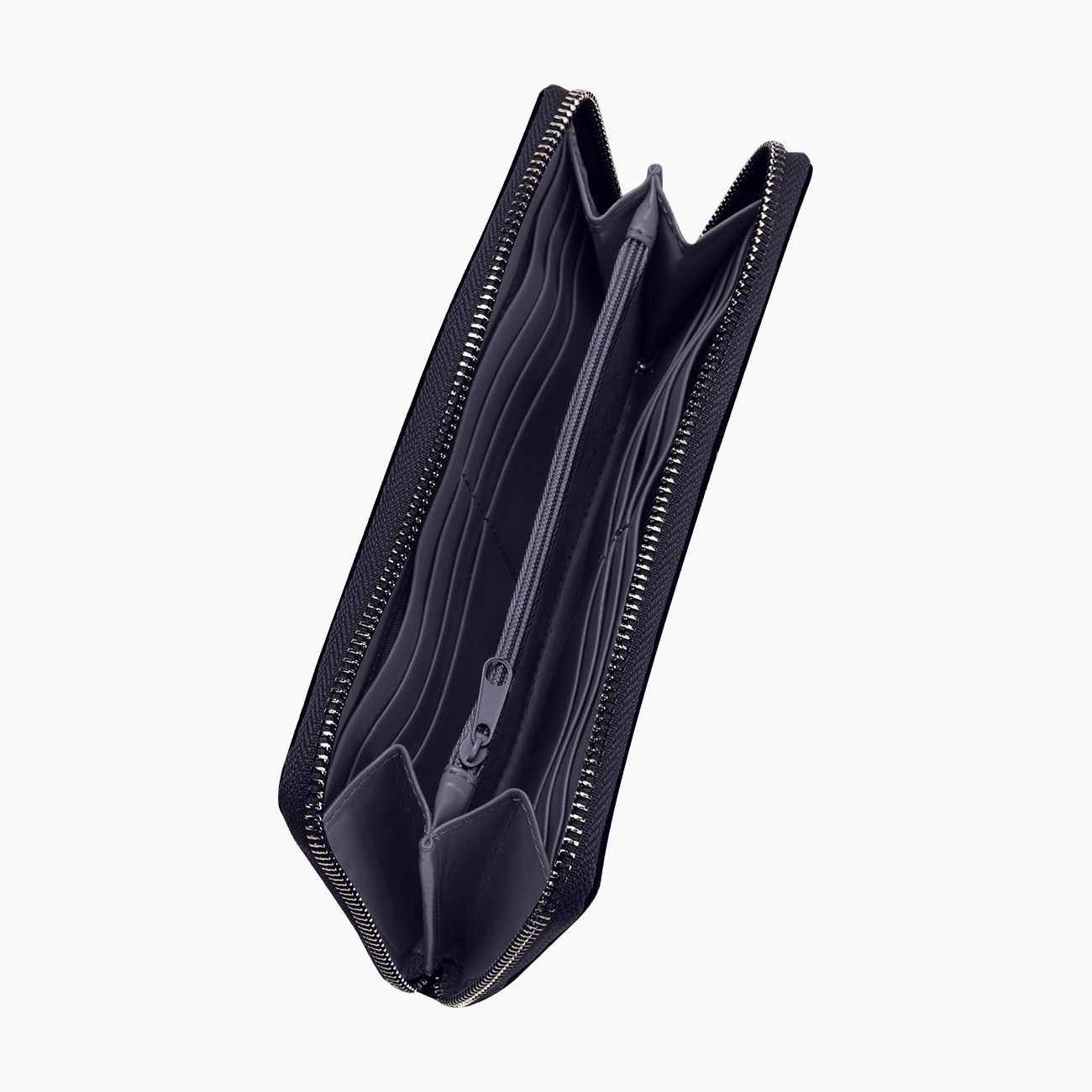 Wallet tumble effect synthetic fibre with zip navy blue O wally - O bag Official Website
