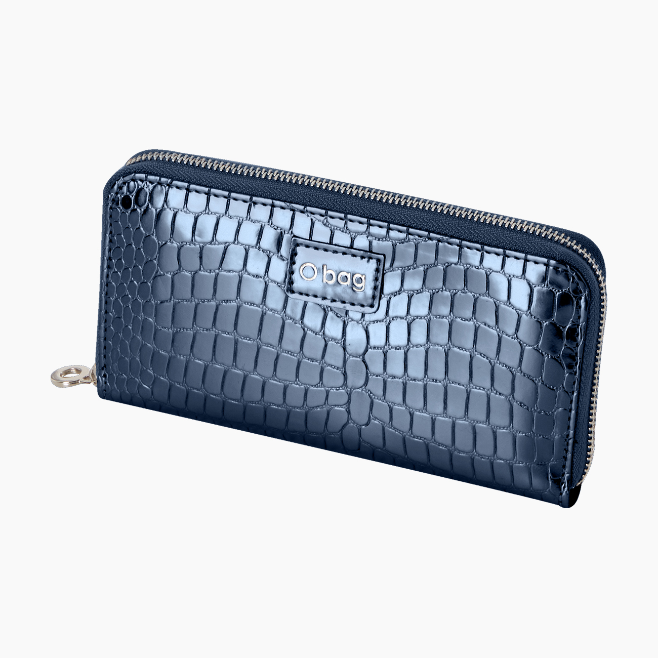 Portafoglio in stampa cocco specchio con zip blu navy O wally - O bag Official Website