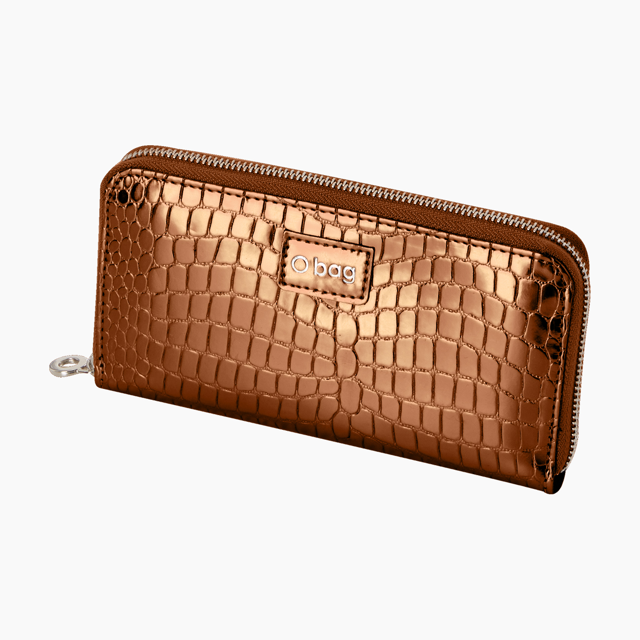 Portafoglio in stampa cocco specchio con zip bronzo O wally - O bag Official Website
