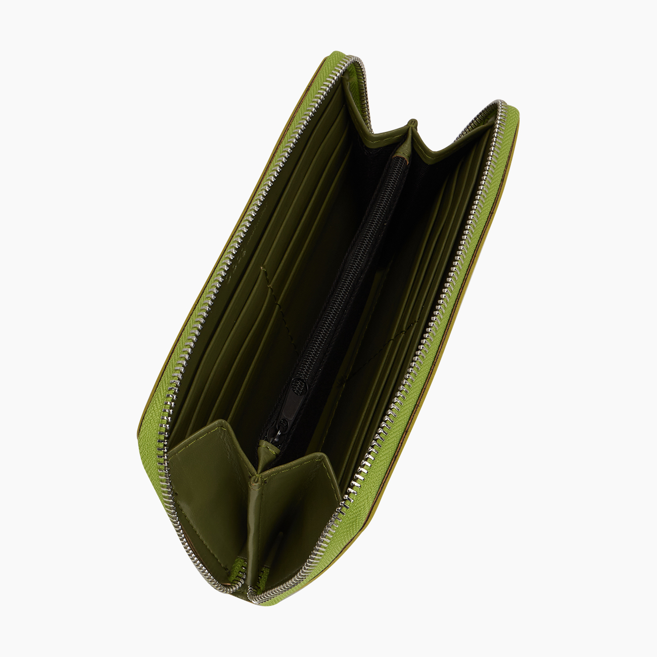 Portafoglio in tessuto sintetico e gommato con zip avocado metal O wally - O bag Official Website