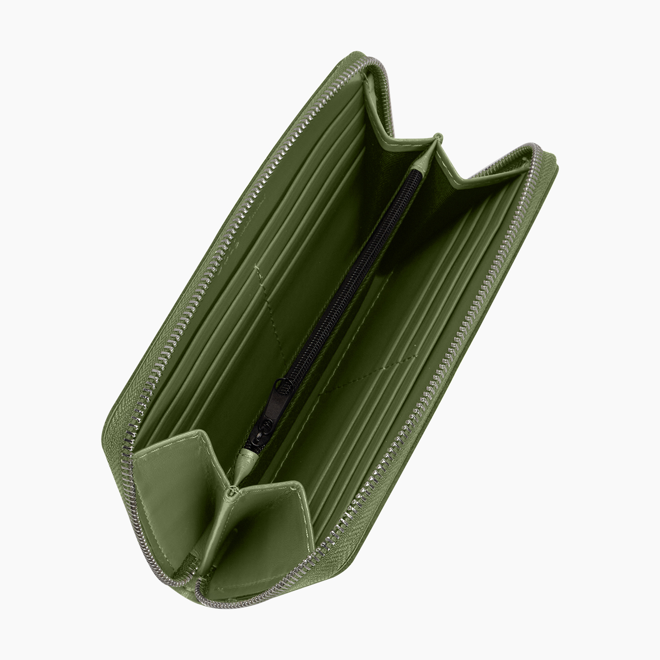 Portafoglio in tessuto sintetico e gommato con zip lichene metal O wally - O bag Official Website
