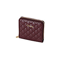 Portafoglio in nappa matelassé con zip bordeaux e oro O half wally - O bag Official Website