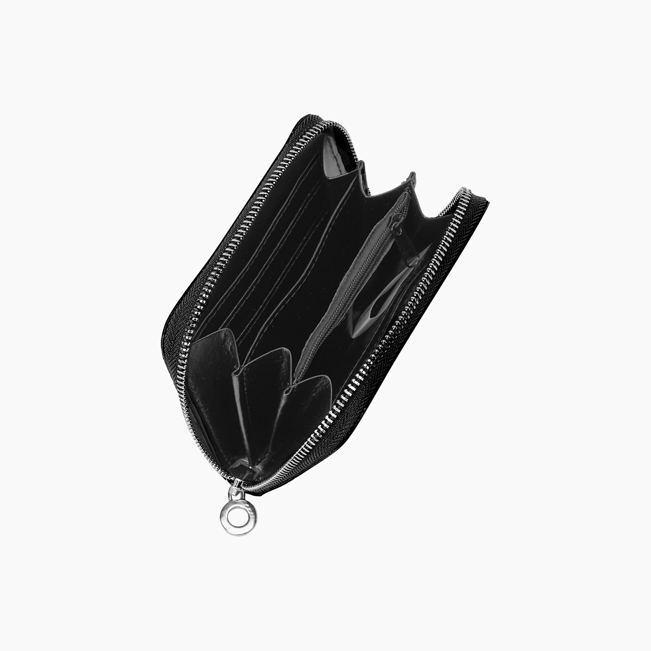 Portafoglio in tessuto sintetico bottalato con zip nero O half wally - O bag Official Website