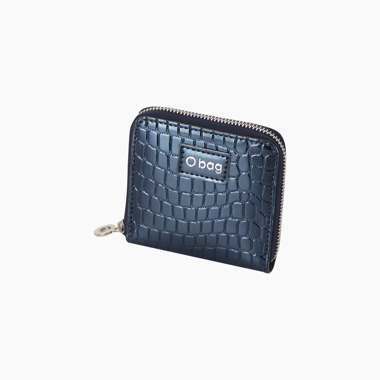 Portafoglio in stampa cocco specchio con zip blu navy O half wally - O bag Official Website