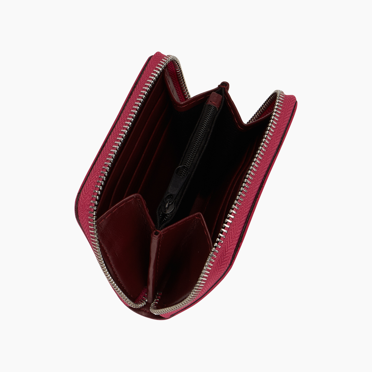 Portafoglio in tessuto gommato con zip sangria metal O half wally - O bag Official Website