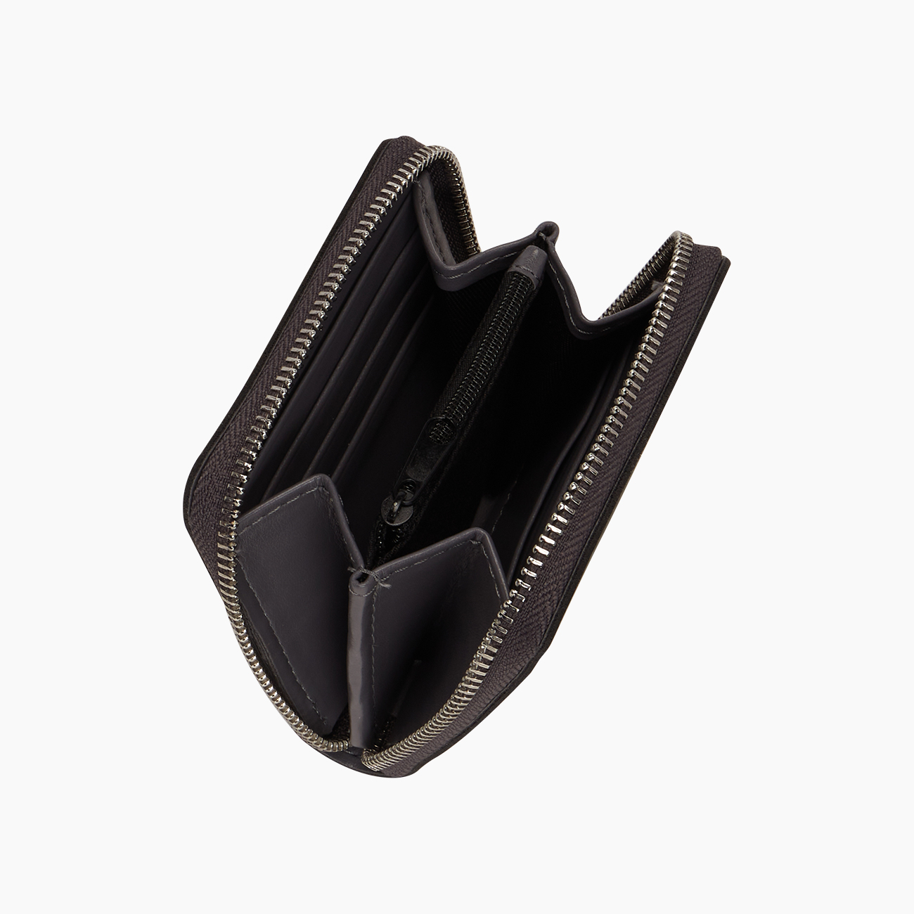 Portafoglio in tessuto sintetico e gommato con zip nero metal O half wally - O bag Official Website