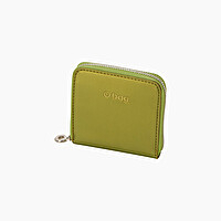 Portafoglio in tessuto gommato con zip avocado metal O half wally - O bag Official Website