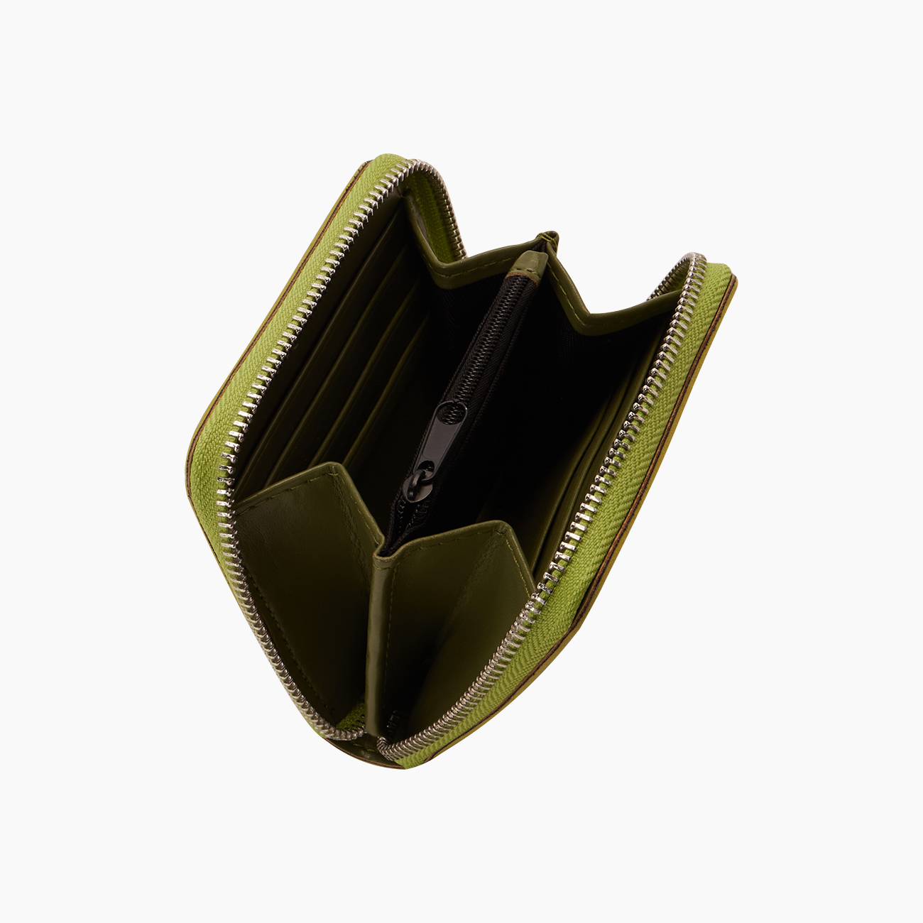 Portafoglio in tessuto gommato con zip avocado metal O half wally - O bag Official Website