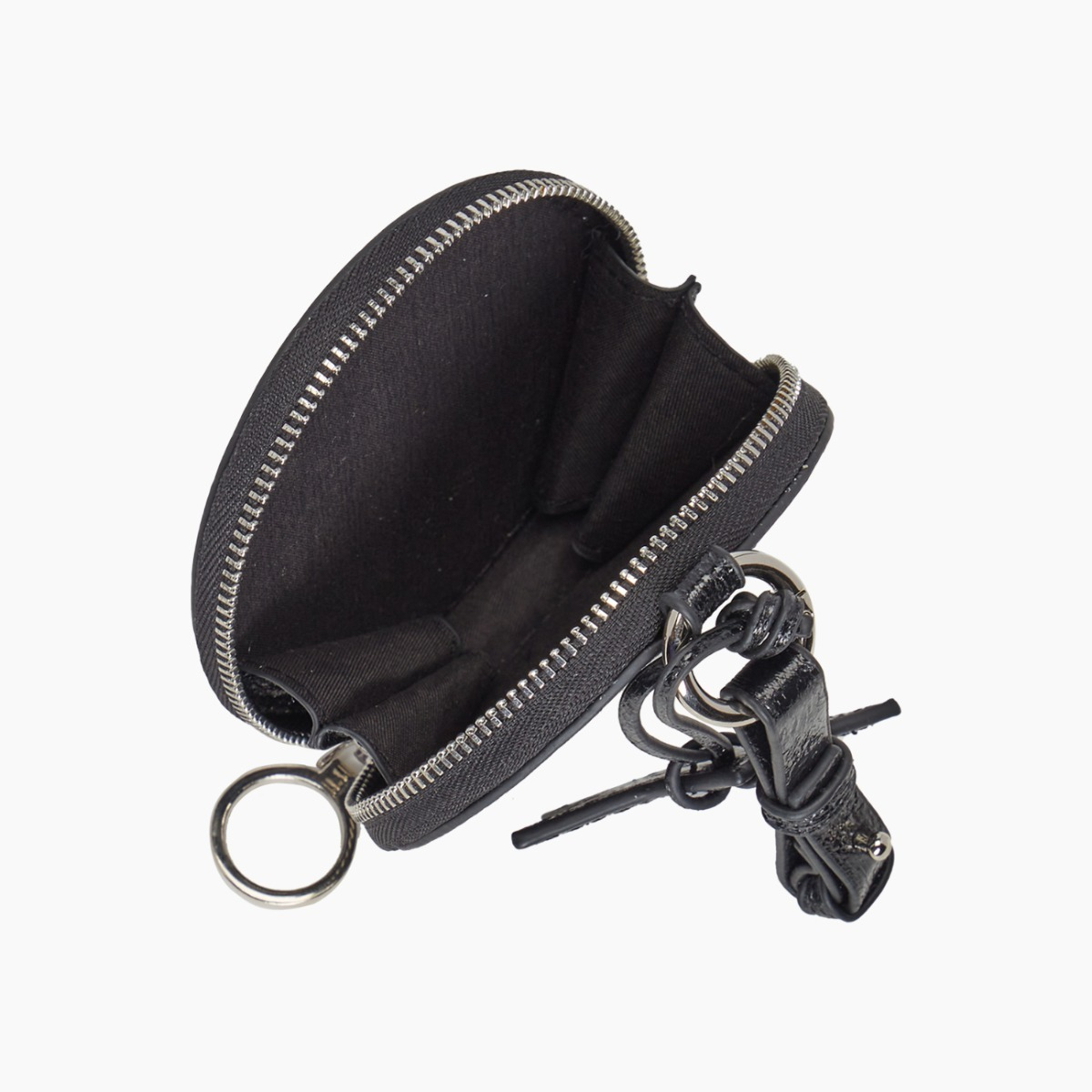 Portamonete charm rotondo Agatha laminato nero - O bag Official Website