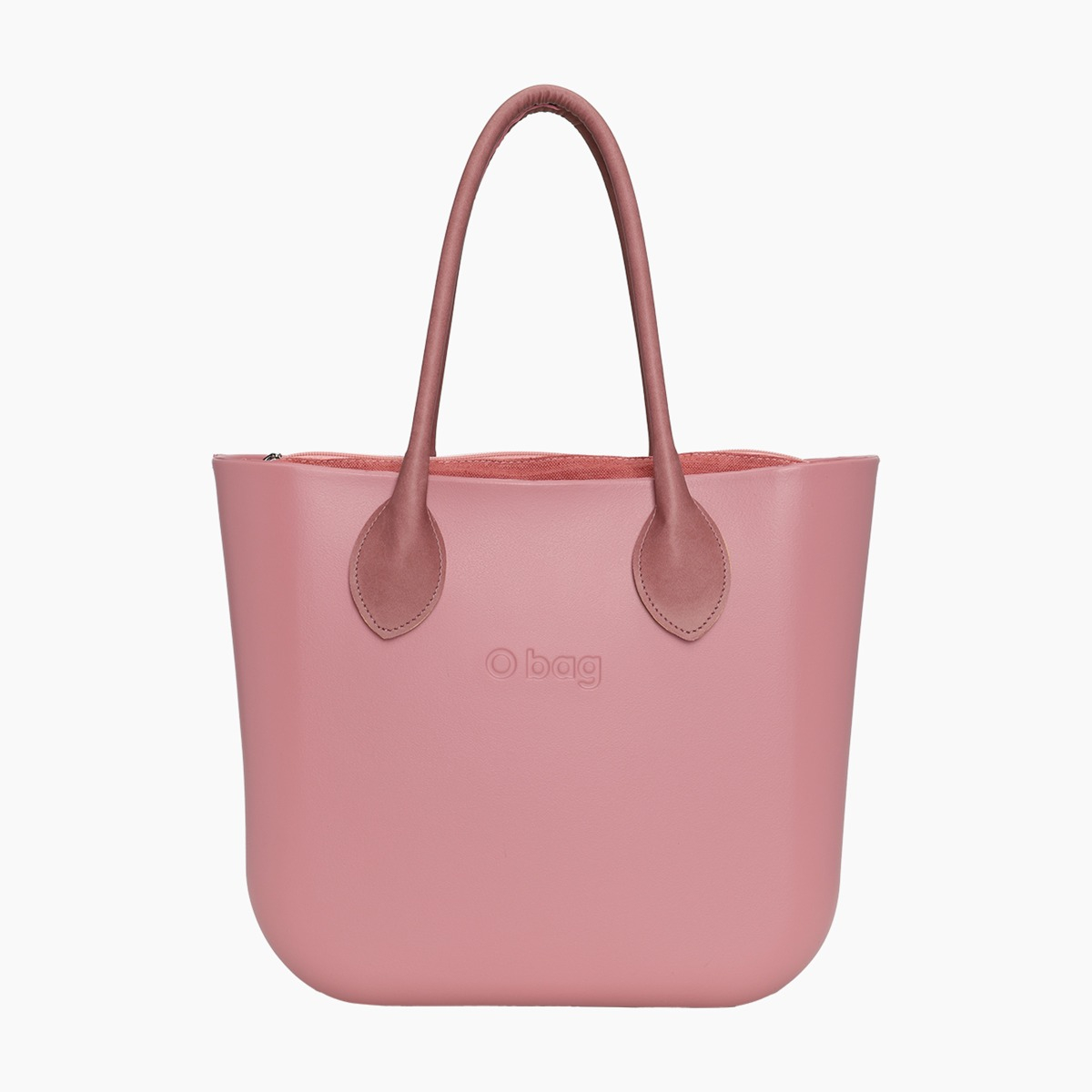 Borsa composta O bag manico lungo a cuore tessuto sintetico texture e sacca canvas drill blush - O bag Official Website