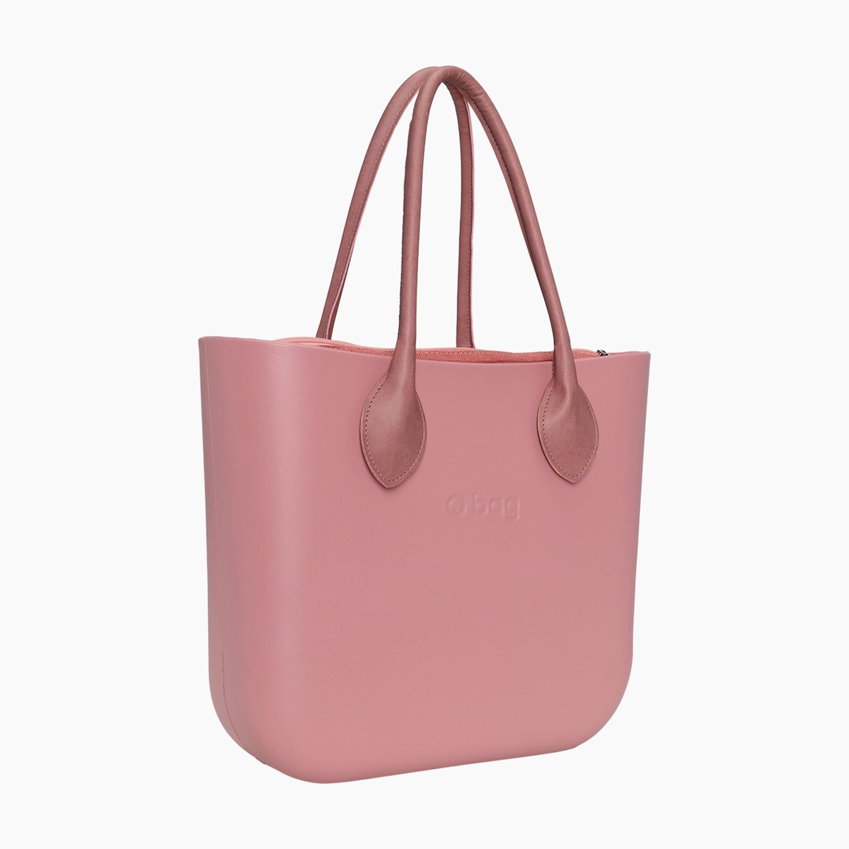 Borsa composta O bag manico lungo a cuore tessuto sintetico texture e sacca canvas drill blush - O bag Official Website