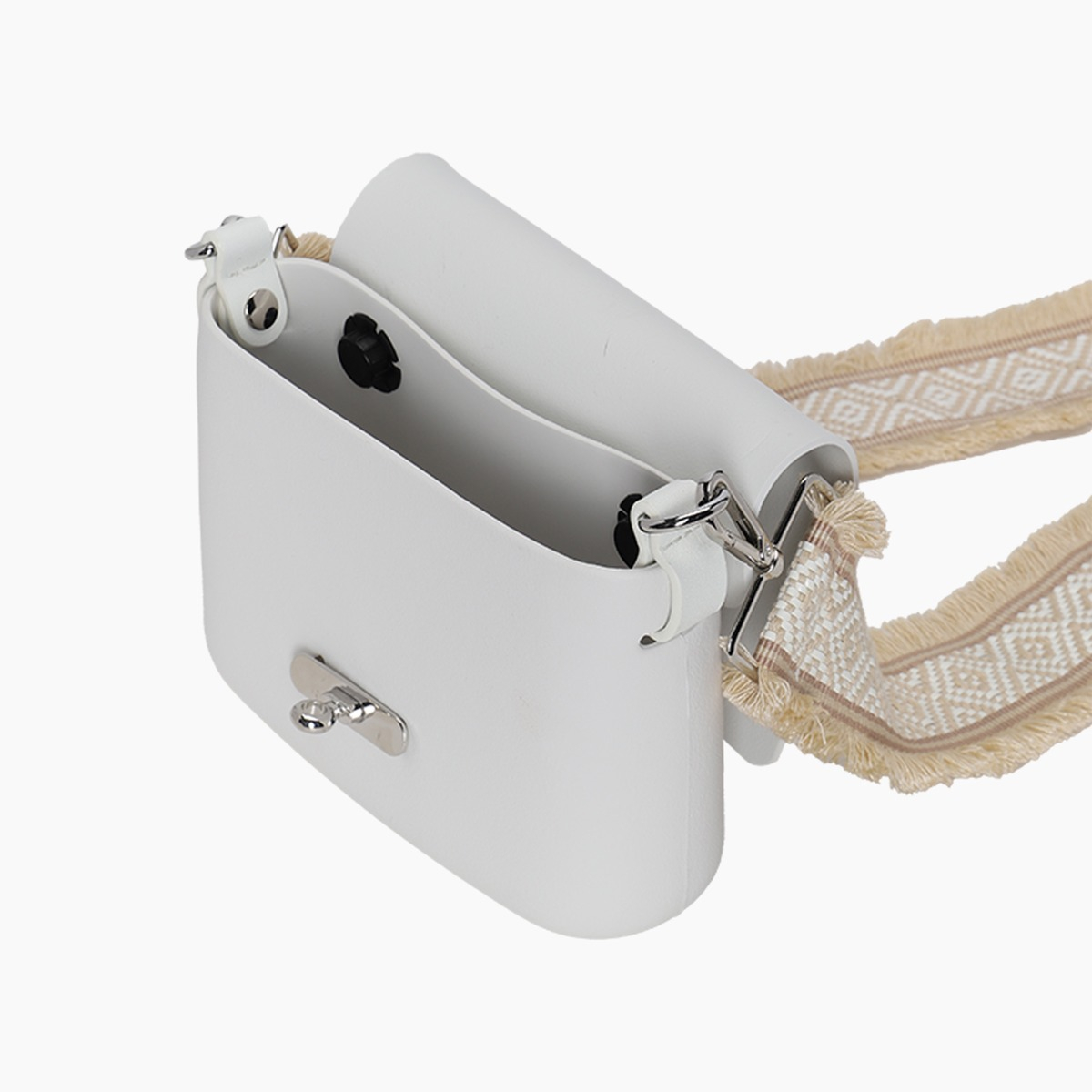 O pocket bianco e jacquard frange bianco - O bag Official Website