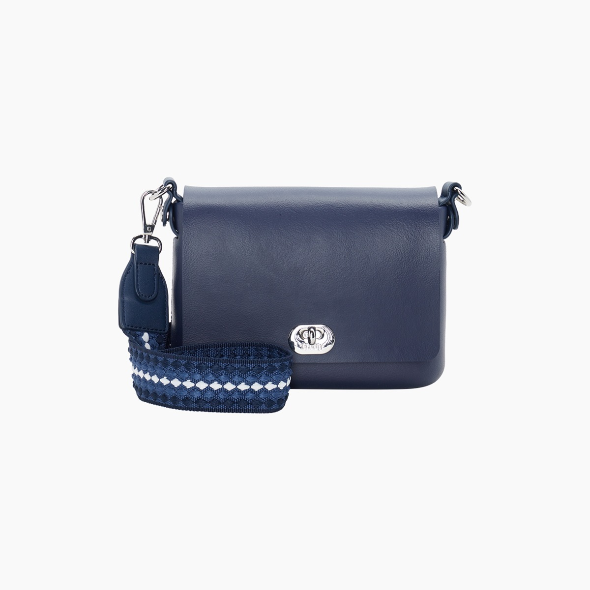 O pocket con pattina e tracolla regolabile jacquard pluriball blu navy - O bag Official Website