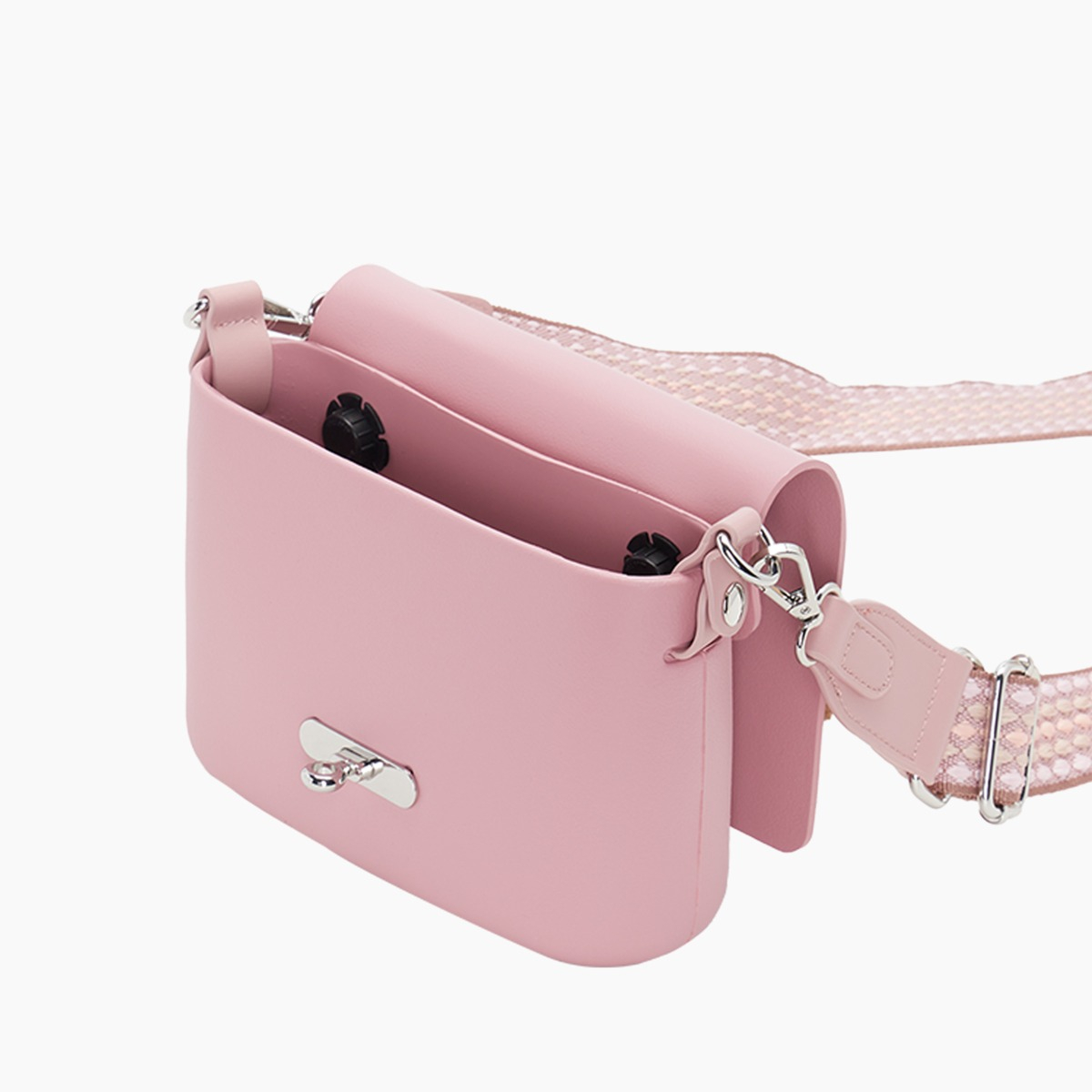 O pocket con pattina e tracolla regolabile jacquard pluriball blush - O bag Official Website