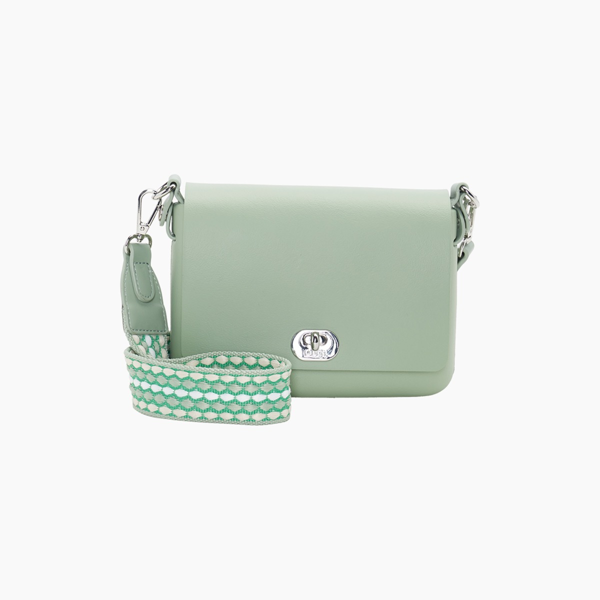 O pocket con pattina e tracolla regolabile jacquard matcha - O bag Official Website