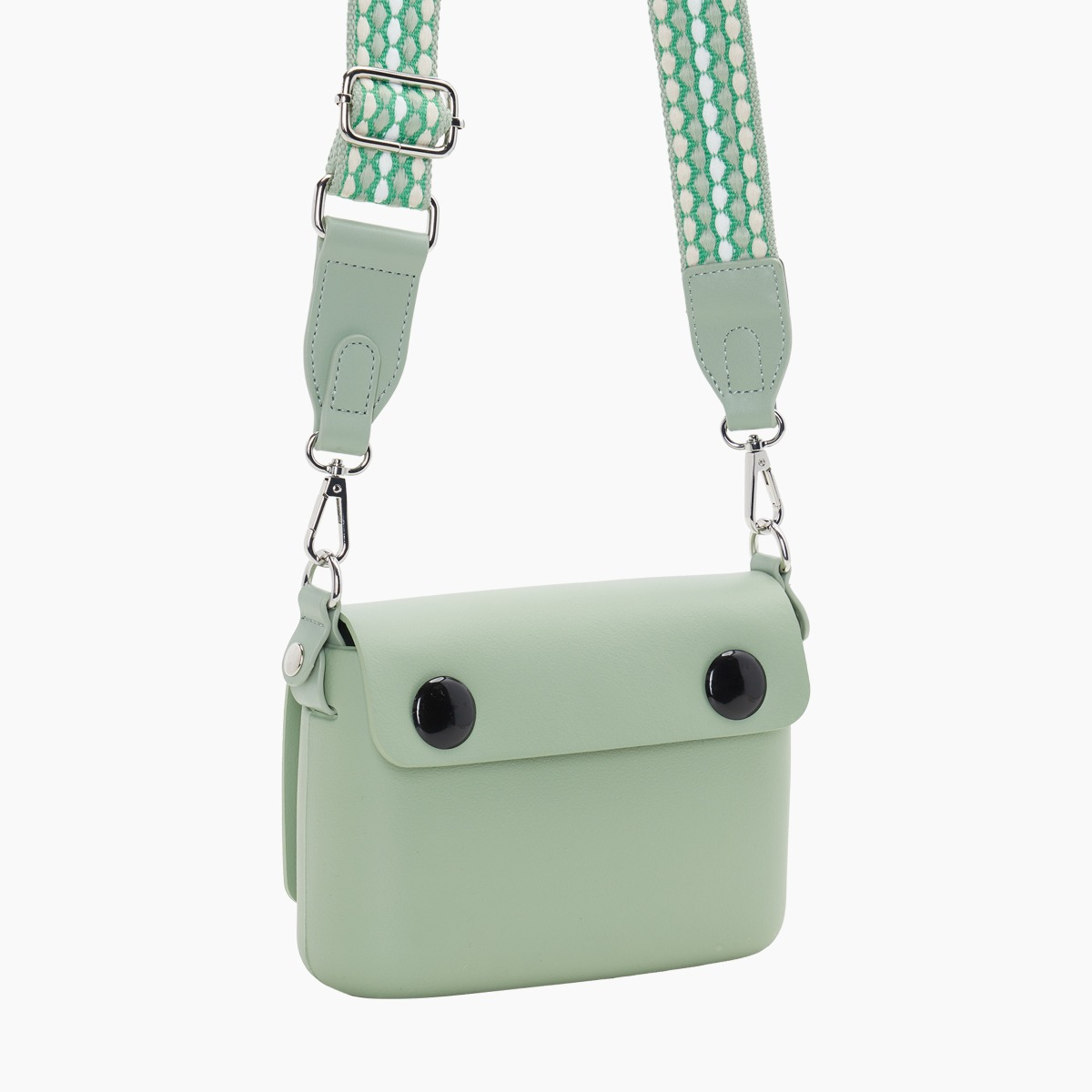 O pocket con pattina e tracolla regolabile jacquard matcha - O bag Official Website