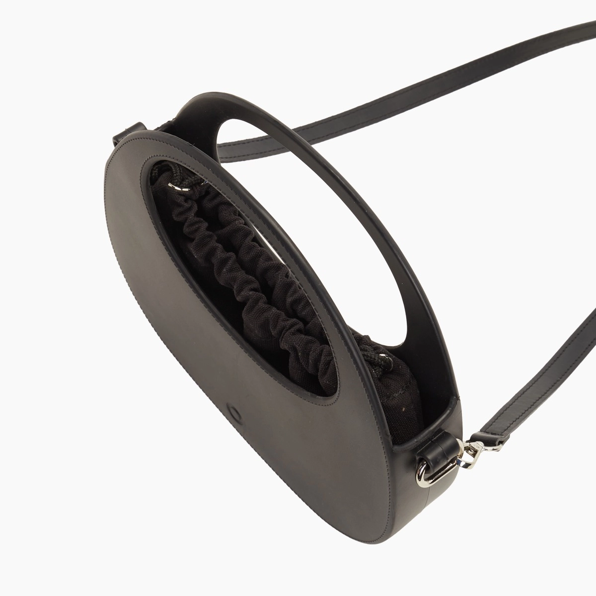 Borsa composta O bag oblò con sacca interna e tracolla effetto nappa easy nero - O bag Official Website
