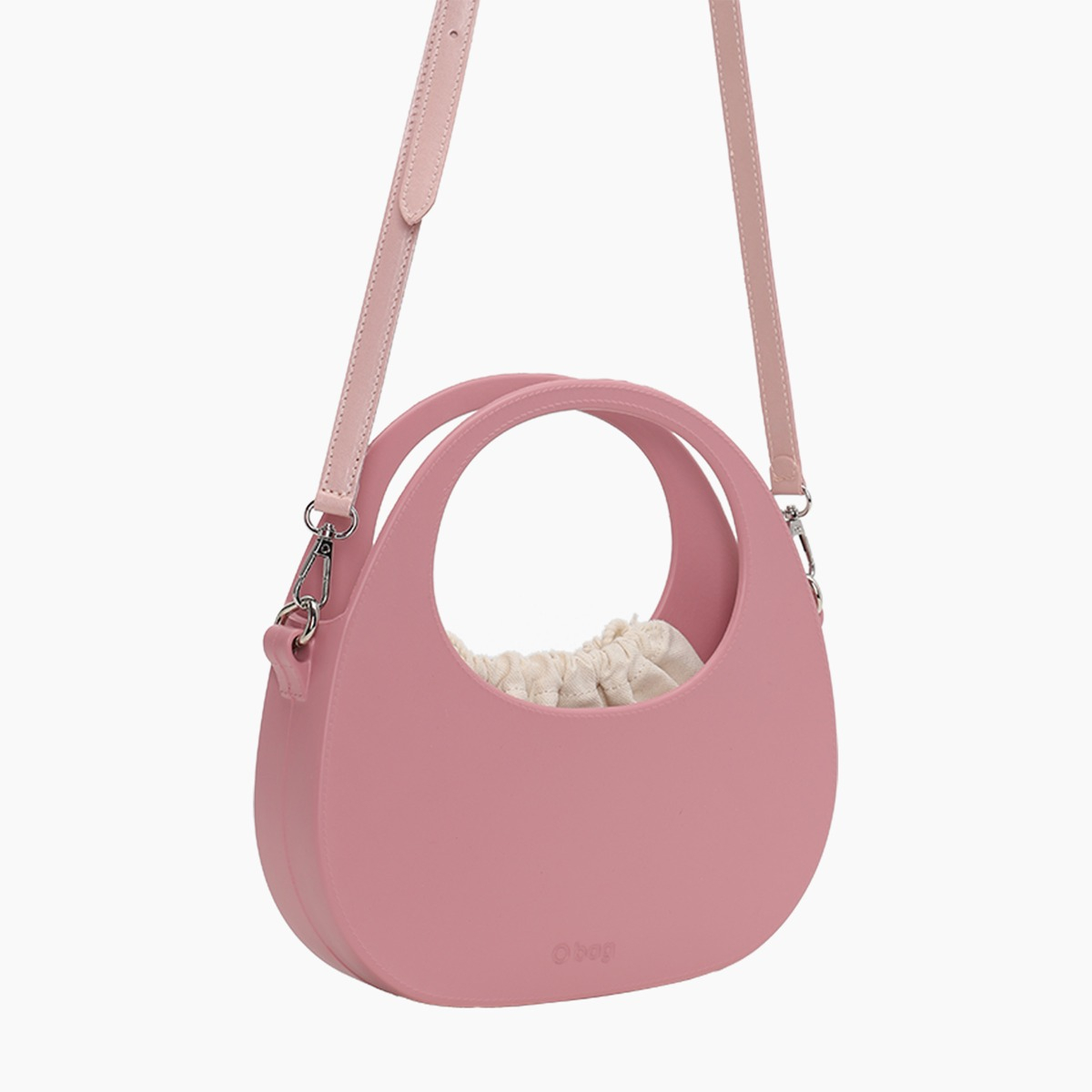Borsa composta O bag oblò con sacca interna e tracolla effetto nappa easy blush - O bag Official Website