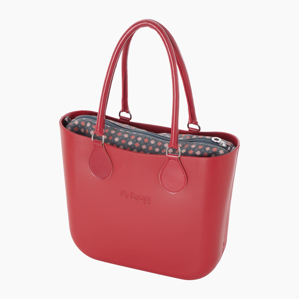 O bag mini con asa midi con aro y bolsa de tweed geométrico - O bag Official Website