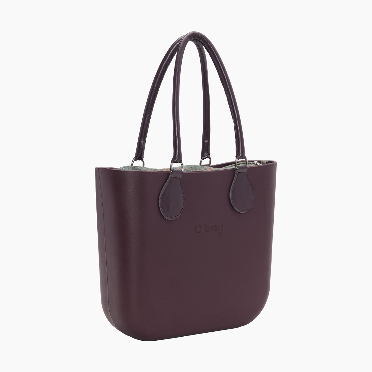 O bag mini con asa midi con aro y bolsa de tejido escocés - O bag Official Website