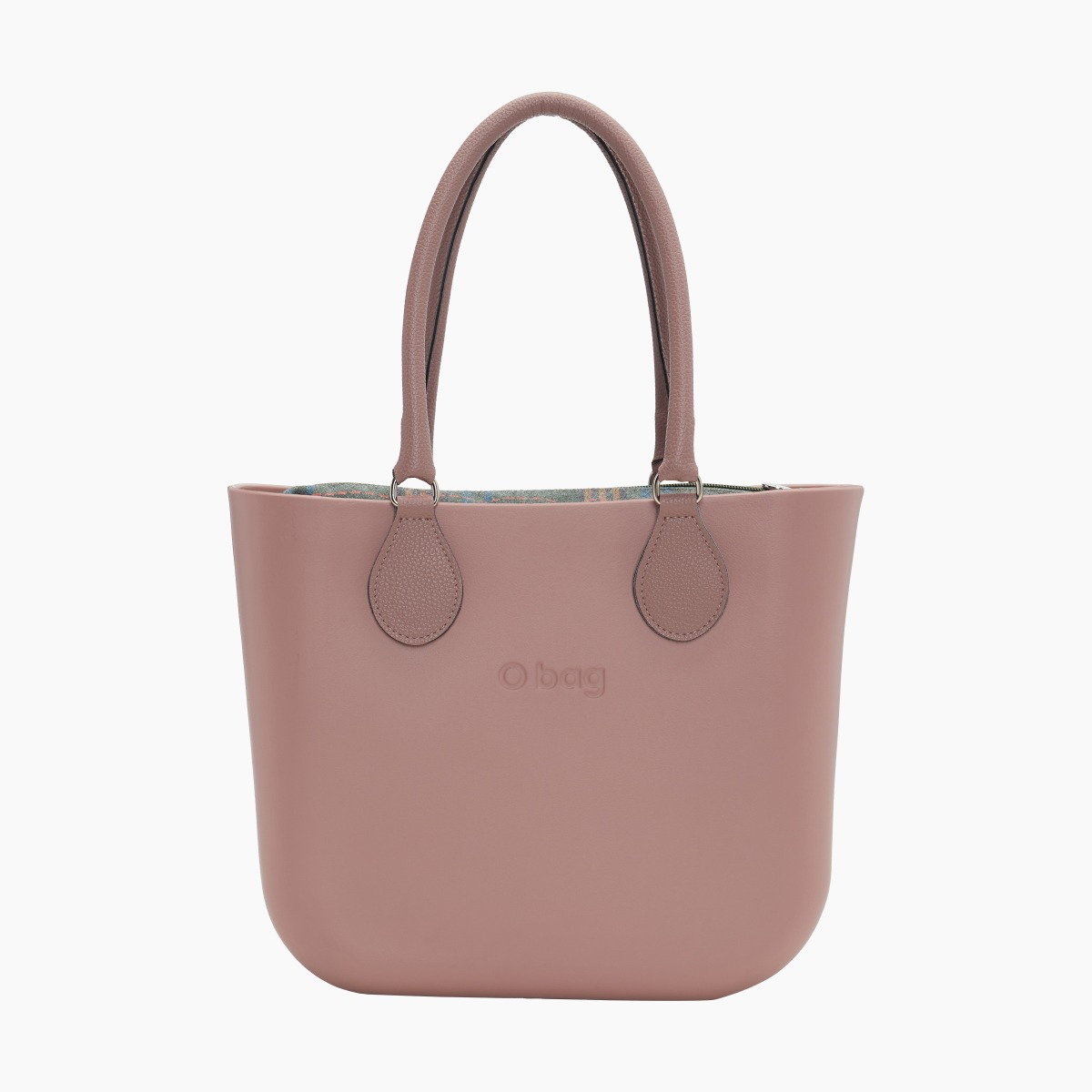 O bag mini con asa midi con aro y bolsa de tejido escocés - O bag Official Website