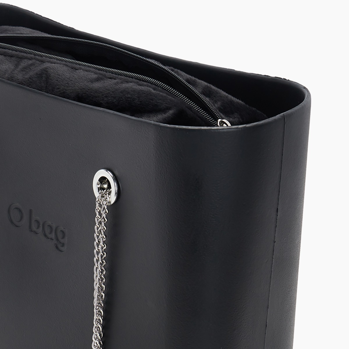 Borsa composta O bag manico lungo e sacca effetto cavallino nera - O bag Official Website