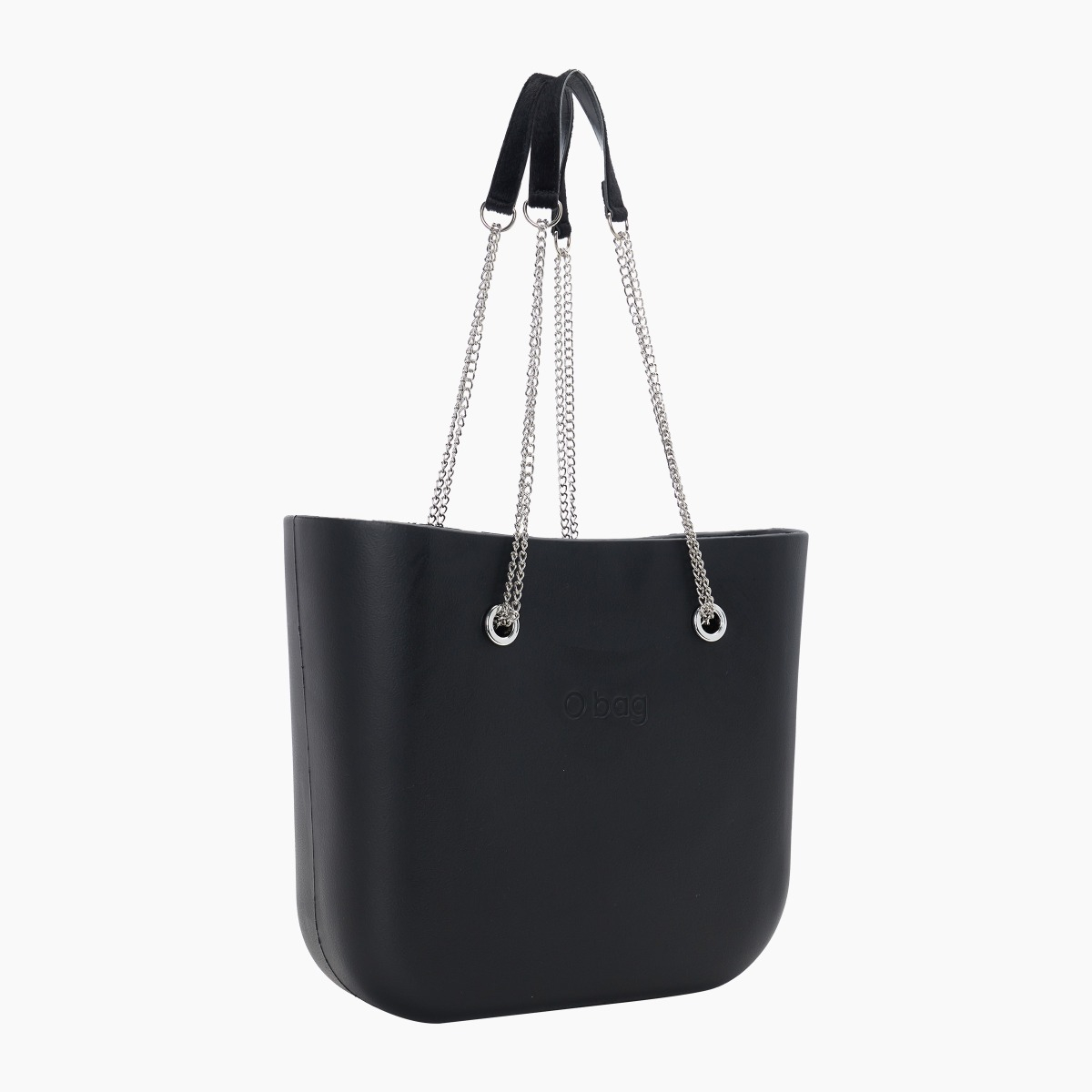 Borsa composta O bag manico lungo e sacca effetto cavallino nera - O bag Official Website