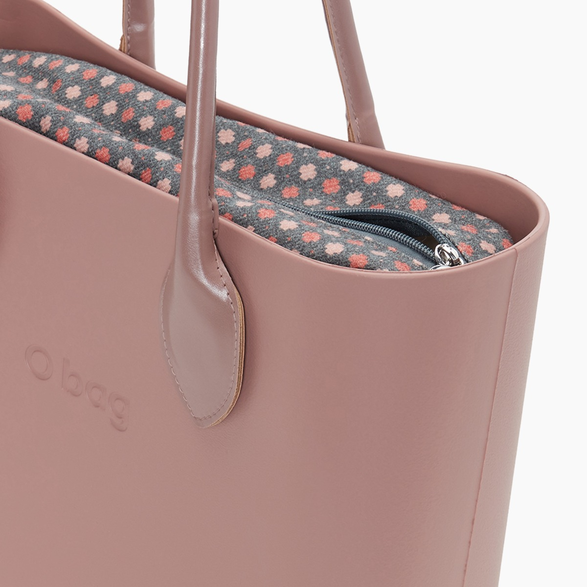 O bag con asa larga en forma de corazón y bolsa de tweed geométrico - O bag Official Website