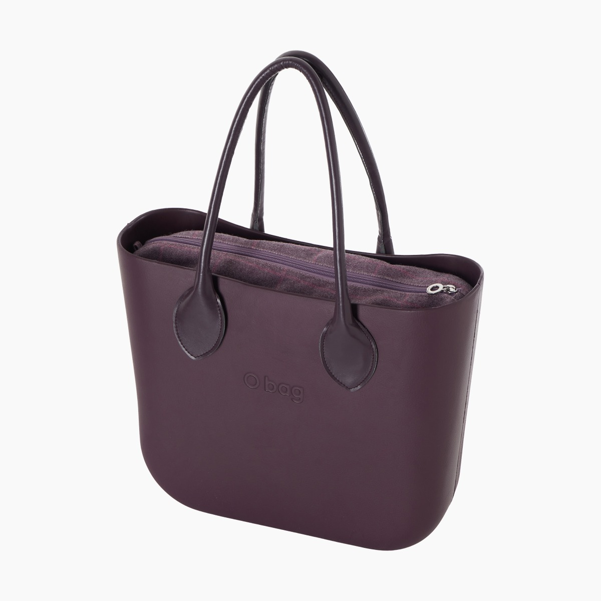 O bag con asa larga en forma de corazón y bolsa de tejido de cuadros - O bag Official Website