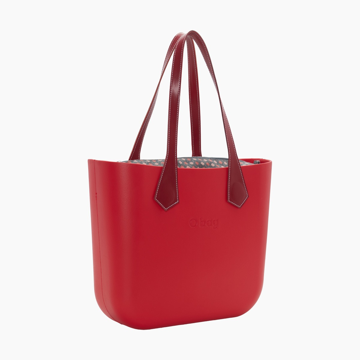 O bag con asa larga en punta y bolsa de tweed geométrico - O bag Official Website